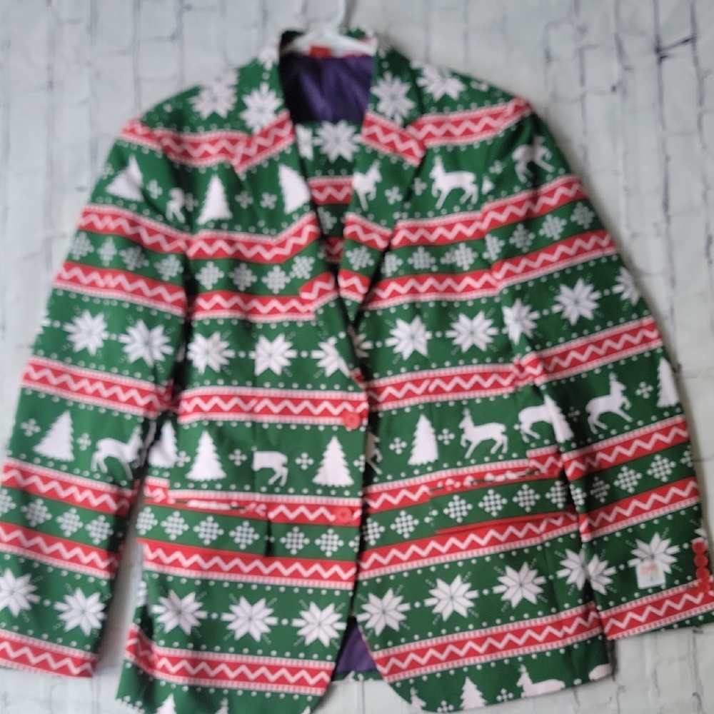 Oppo Green Holidsy Christmas Uggly Sweater 3 Piece Suit Size 40 Holiday
